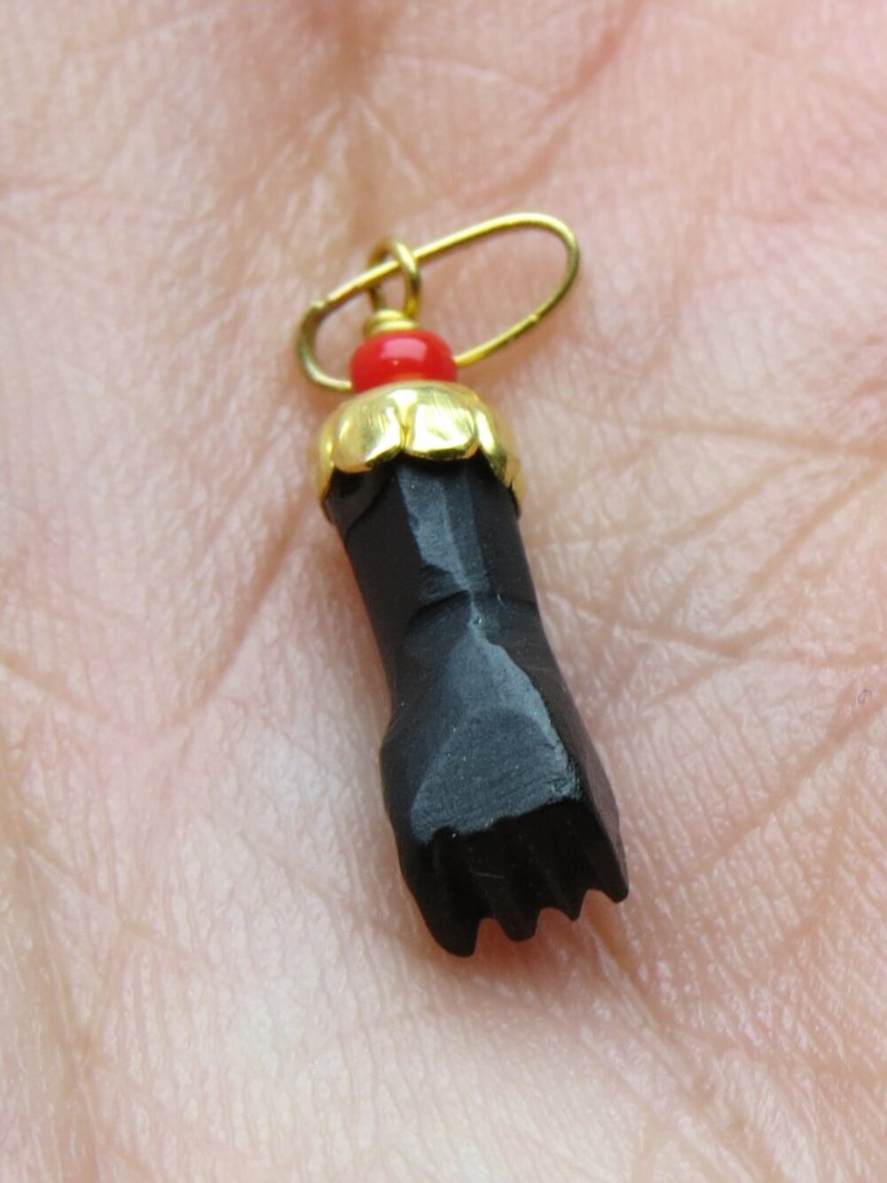 14k Coral Asabachi protection Evil eye  Pendent